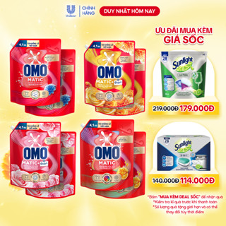 Combo 2 Túi Nước giặt OMO Matic Cửa trên 4,1kg/túi