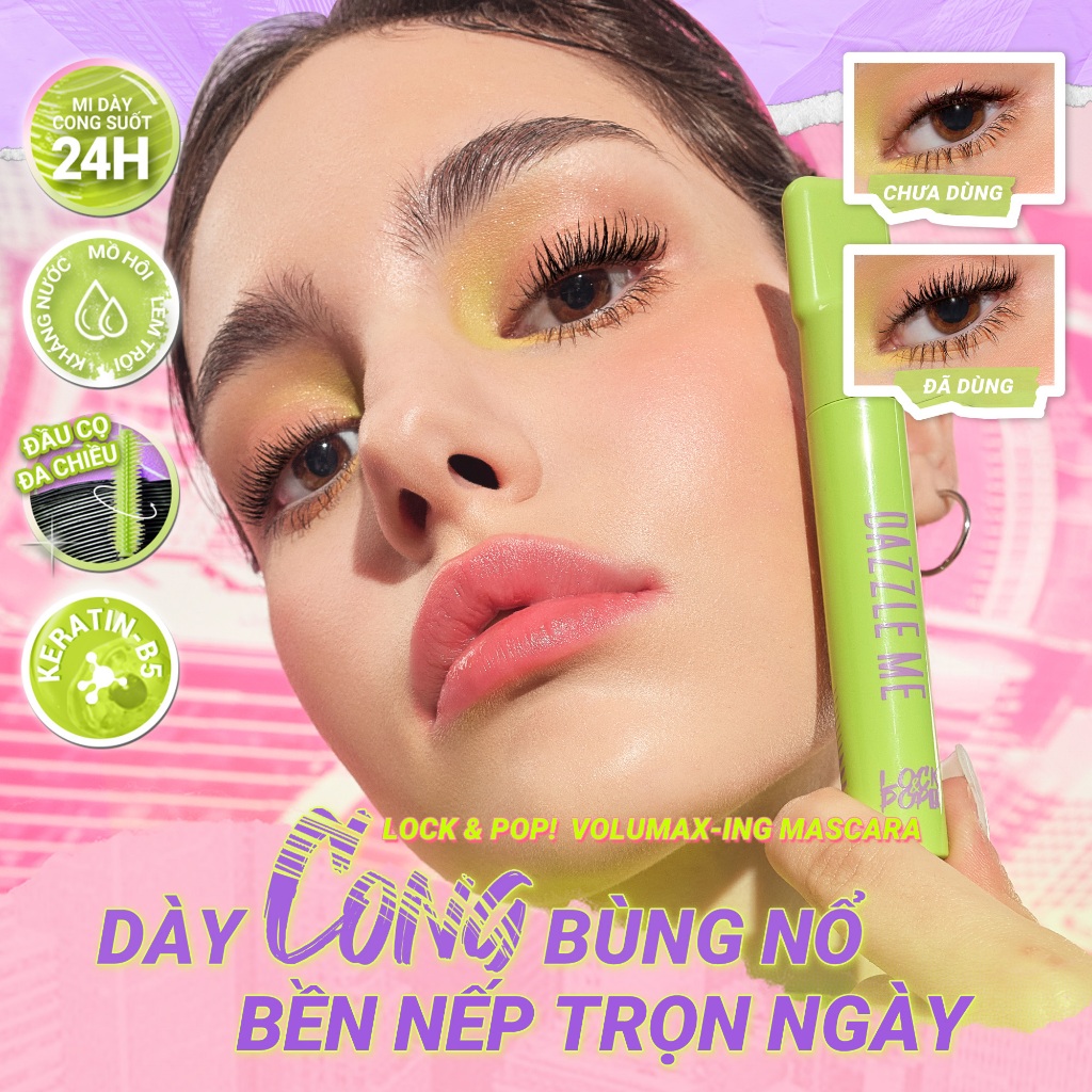 [VHL x DAZZLE ME] COMBO 02 Mascara DAZZLE ME Lock & Pop VoluMAX-ing Chuốt Mi Dày Và Cong 7g+7g