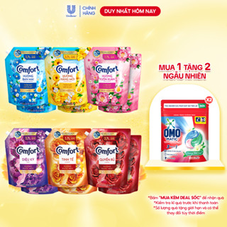 Combo 2 túi nước xả làm mềm vải Comfort Chăm sóc Chuyên sâu Đậm đặc Một lần xả túi 3,7L