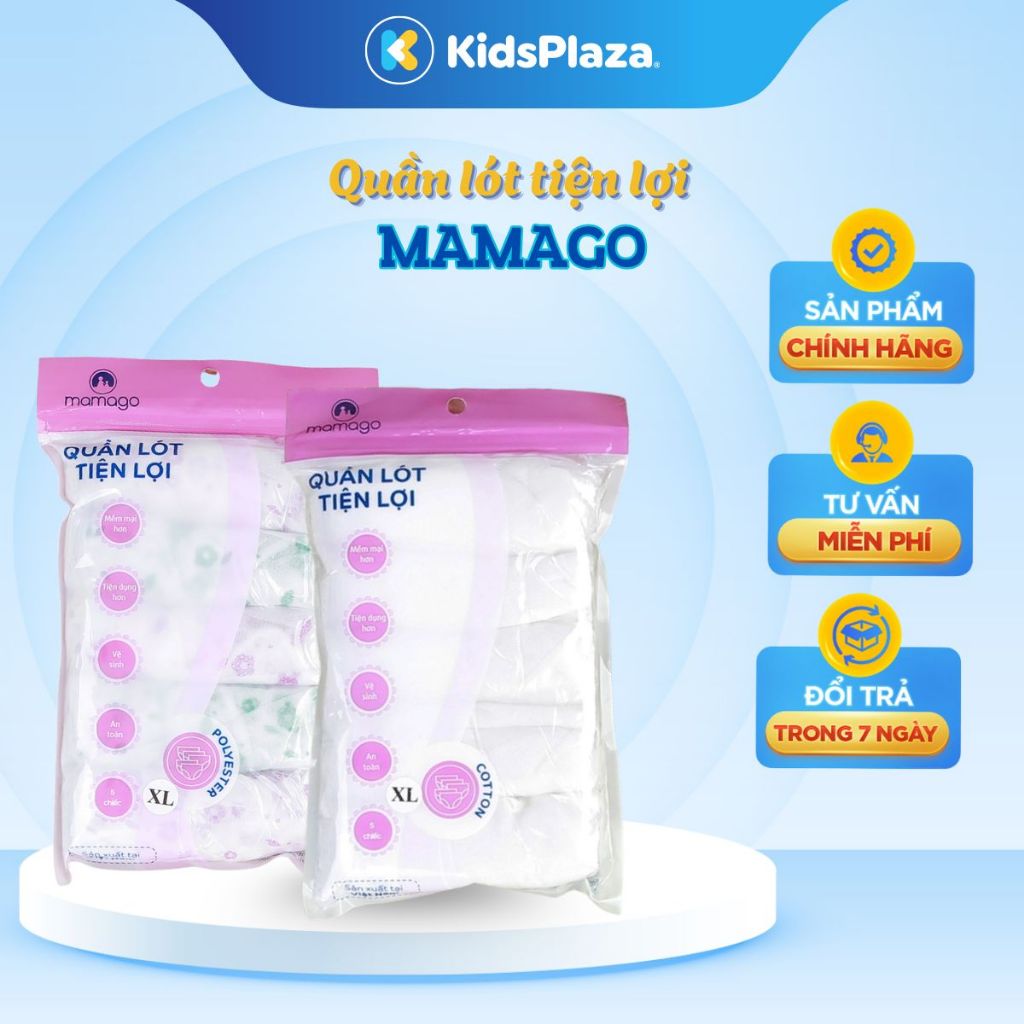 Set 5 quần lót tiện lợi Mamago cotton/Polyester size Size XL/XXL- KidsPlaza