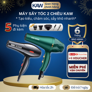 Máy Sấy Tóc KAW 2000W Cao Cấp, 2 Chiều Nóng Lạnh, Sấy Nhanh Khô, Tặng Bộ 5 Phụ Kiện