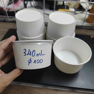 Set 50 Tô Giấy Trắng 340ml, 500ml loại 1PE dùng đựng đồ khô