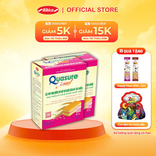 Combo 2 Hộp Bánh Bông Lan Quasure Light Dâu Bibica 126g, Thực Phẩm Cho Người Ăn Kiêng, Tiểu Đường