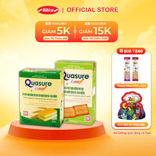 Combo Mix 2 Hộp Bánh Quasure Light Bibica Bông Lan Cốm 126g/Bánh Quy 140g- Dành cho người ăn kiêng, tiểu đường