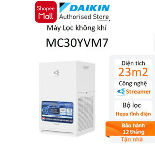 Máy Lọc không khí Daikin MC30YVM7 - Công nghệ Streamer, Diệt khuẩn bụi mịn PM2.5, Khử mùi, Diện tích 23m2