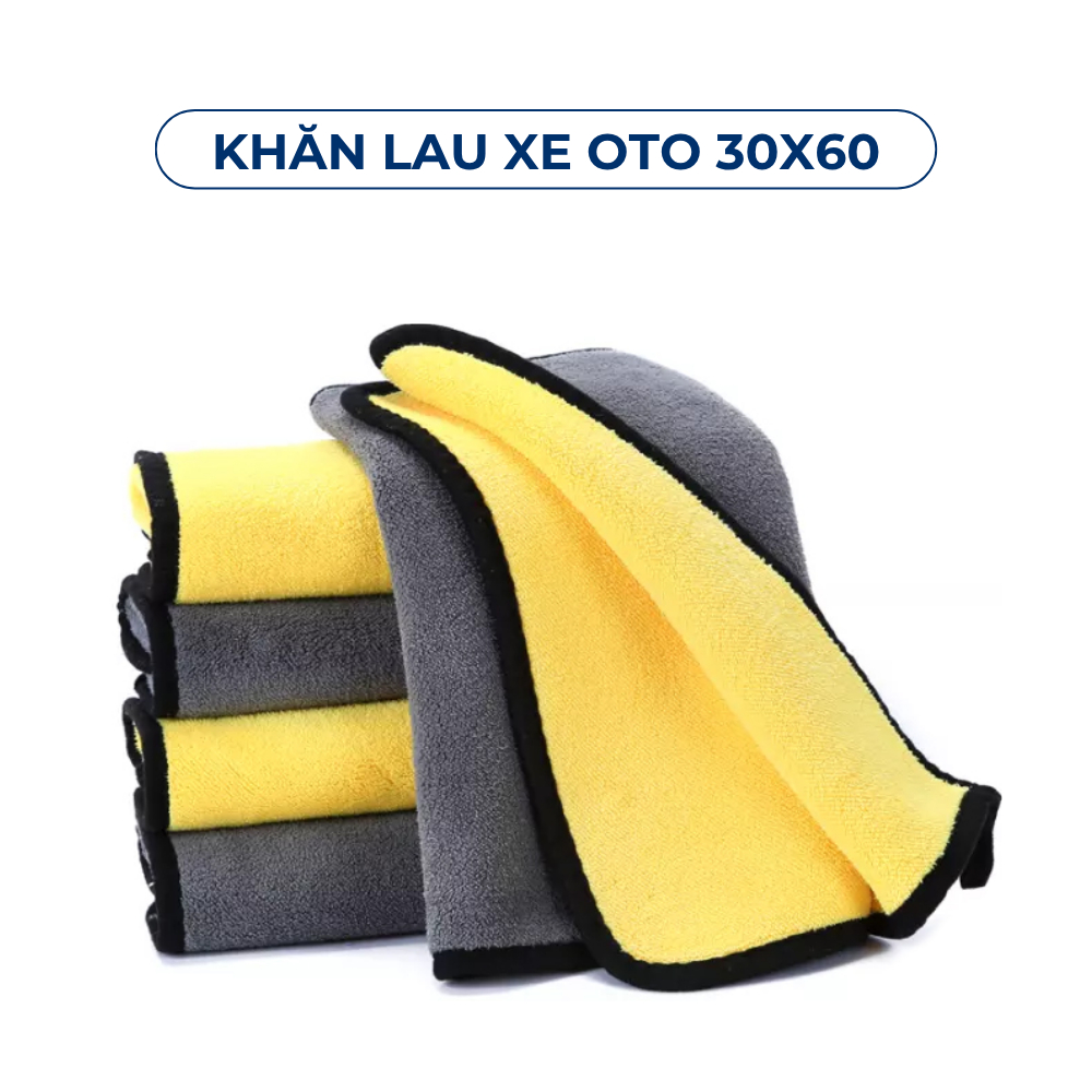 Khăn Lau Xe Oto 2 Lớp Siêu Thấm Hút Nước, Lau Bếp, Lau Kính Chuyện Dụng Không Bị Sơ Bông