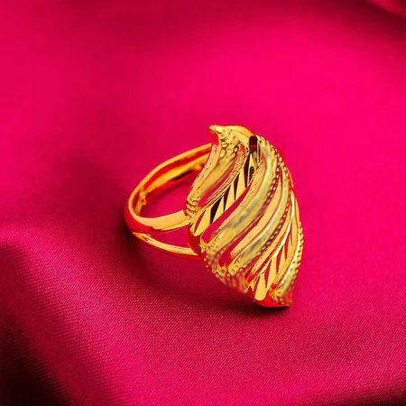 ✨Nhẫn cưới hoa văn vàng trang trí bằng đồng Euro cho phụ nữ