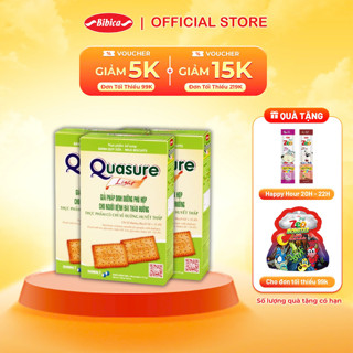 Combo 3 hộp Bánh Quy Quasure Light Sữa Bibica 140g - Thực phẩm cho người ăn kiêng, tiểu đường