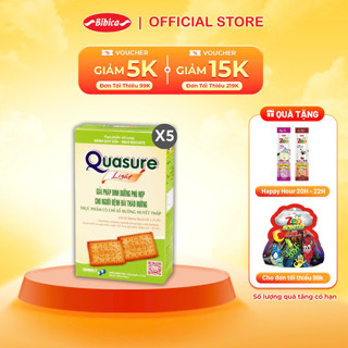 Combo 5 Hộp Bánh Quy Quasure Light Sữa Bibica 140g - Thực phẩm dành cho người ăn kiêng, tiểu đường