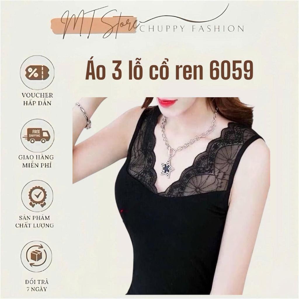 Áo ba lỗ phối ren mã 1905 chất liệu cotton mát
