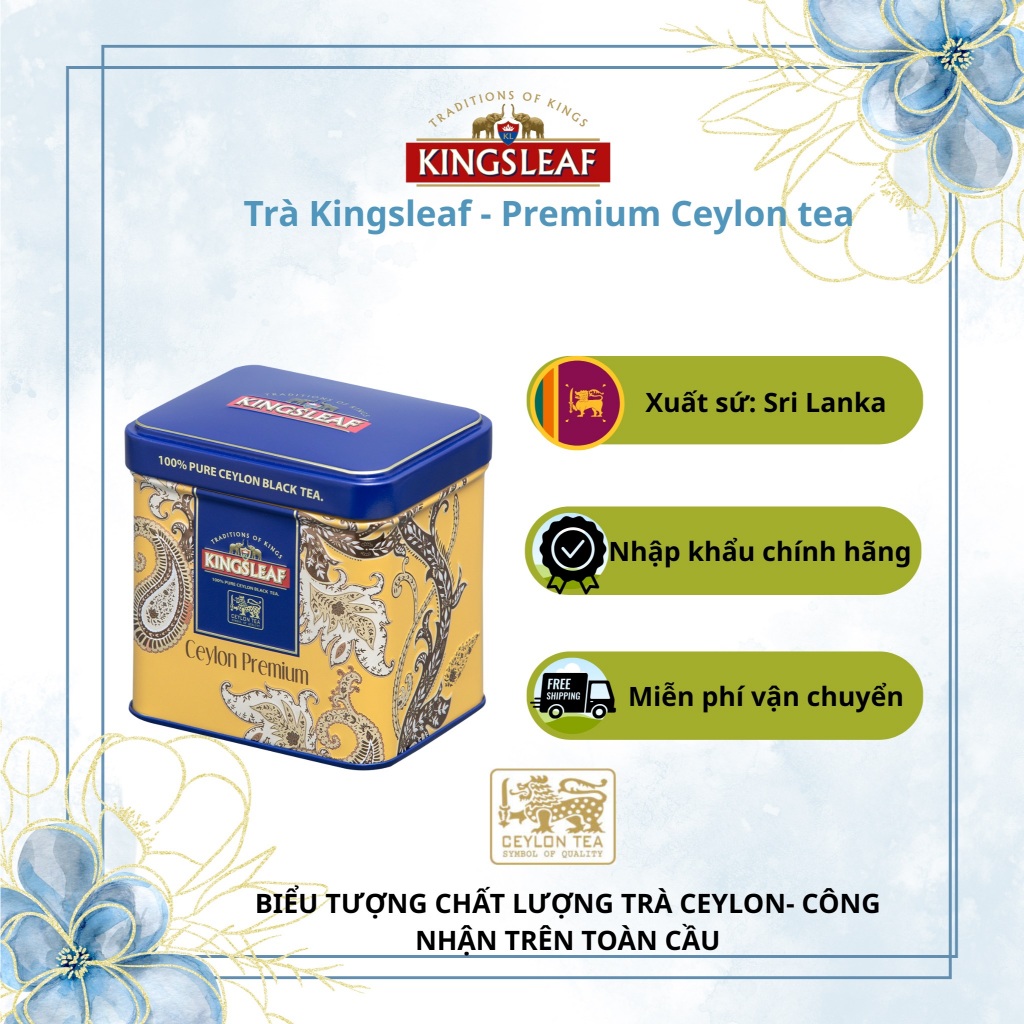 [NHẬP KHẨU ĐỘC QUYỀN] trà túi lọc, trà đen, Trà từ Srilanka, Qùa tặng trà- Kingsleaf Premium Ceylon