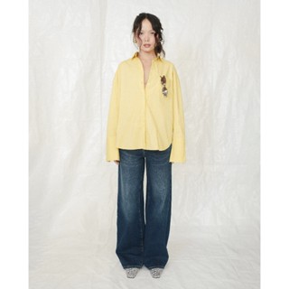 Quần Jeans Lưng Thấp Dưới Rốn Ống Rộng | Dreamer Low-Rise Full-Length Jeans | White On Denim