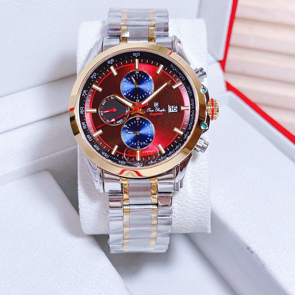 Đồng hồ nam oasis pacifier dây thép không gỉ chạy full kim kính sapphire case 42mm