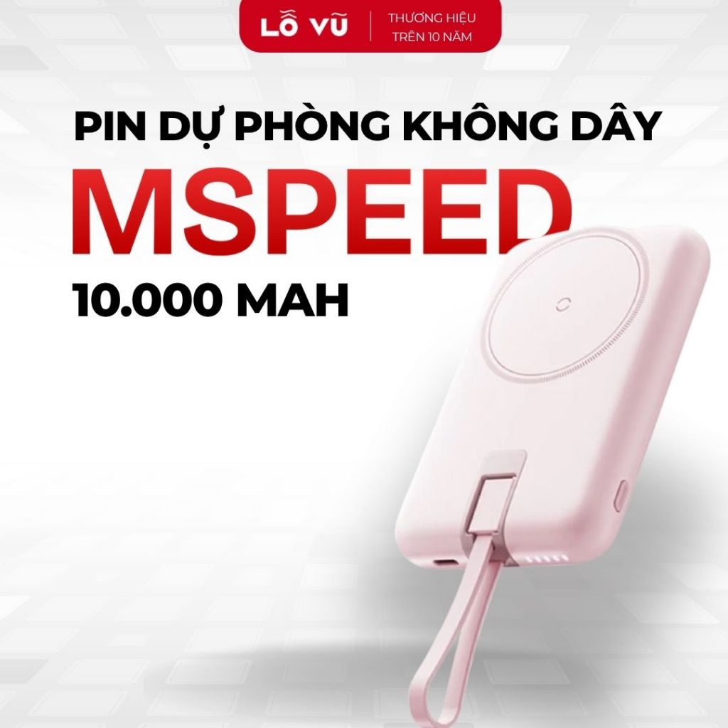 Pin sạc dự phòng không dây Mspeed 10.000mAh, Sạc nhanh 22,5w/20w, Không dây 15w - lỗ vũ, vuabanlo, levu01 | BigBuy360 - bigbuy360.vn