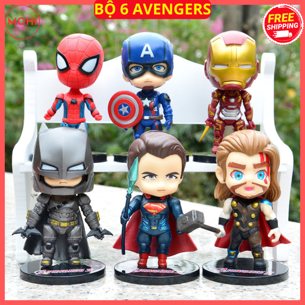 Bộ mô hình 6 siêu anh hùng The Avenger siêu đẹp - Bộ mô hình Marvel - Mô hình mini siêu anh hùng Đồ 