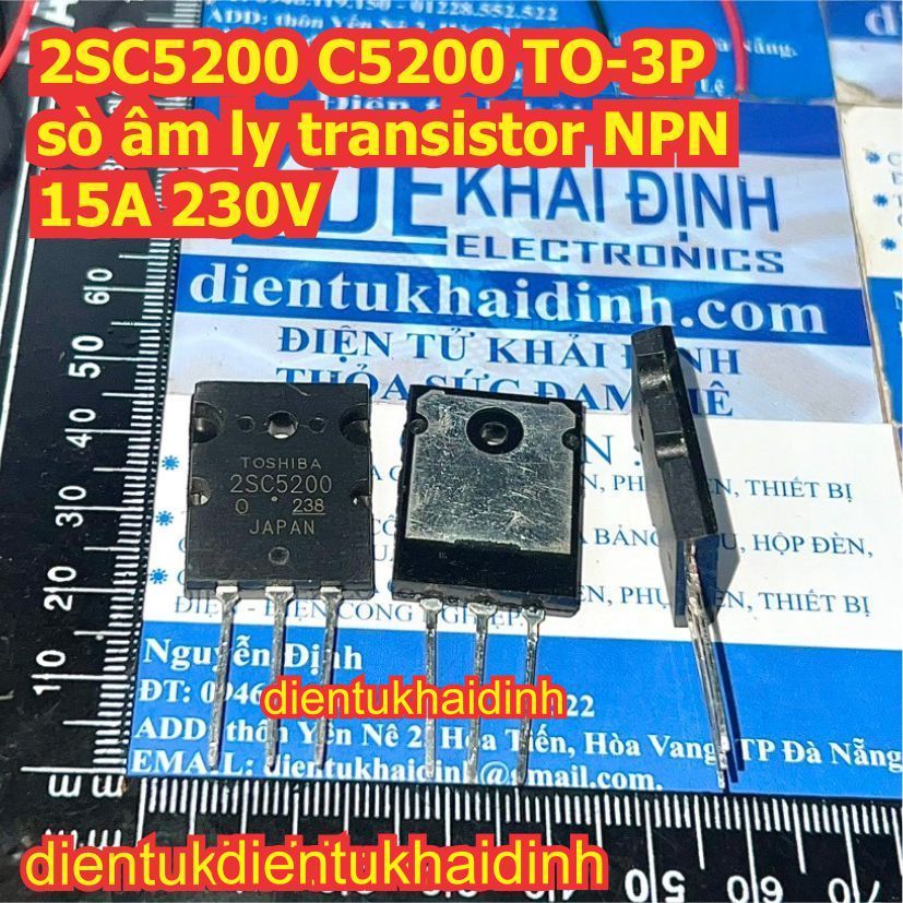 2 con 2SC5200 C5200 TO-3P sò âm ly transistor NPN 15A 230V kde1569