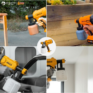 Máy phun sơn INGCO SPG3508 công suất 450W, sơn đều, mịn, thích hợp sơn hàng rào, nội thất gỗ, kim loại,..