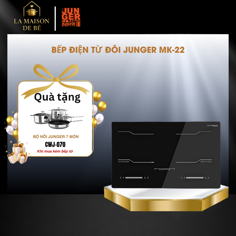 Bếp Từ Đôi Junger MK-22 - Công Suất 4000W - Tính Năng An Toàn Vượt Trội  - LMS