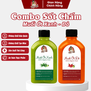  Combo 2 Chai Sốt Chấm Muối Ớt  Xanh - Đỏ Chấm Đồ Nướng BBQ Chấm Hải Sản Bánh Tráng Trộn Gà Ủ Muối Xiên Que 