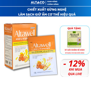 Altawell Khăn Gừng Nghệ Giúp Vệ SInh Cơ Thể Sau SInh (1 hộp 30 cái)