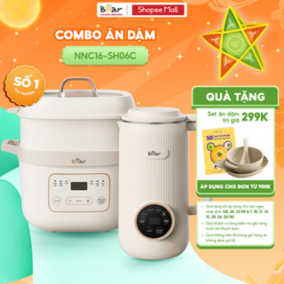 Combo Nồi Nấu Cháo Chậm 1.6L BEAR NNC16 Nồi Chưng Yến và Máy Làm Sữa Hạt Xay Nấu Sữa Hạt Xay Sinh Tố 0.6L 1L
