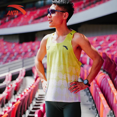 ANTA Áo ba lỗ nam chạy bộ nam mùa hè mới lưới thoáng khí không tay Áo thun tank top chạy bộ thể dục 1525B5114