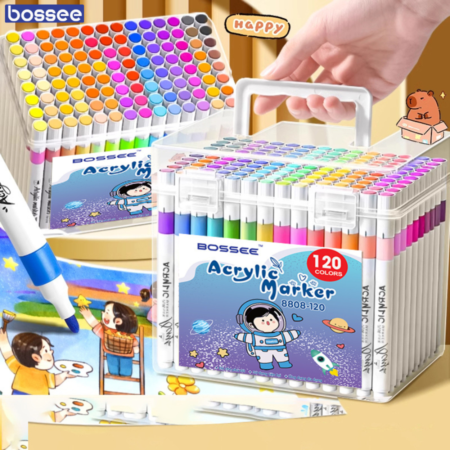  Bút Màu Acrylic Marker 120 Màu Tô Vẽ Mọi Chất Liệu Vẽ Tranh Anime Sáng Tạo DIY Cực Chất - Họa Cụ Cho Bé Khám Phá 