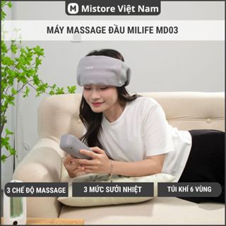 Máy massage đầu miLife MD03 túi khí chườm ấm giúp thư giãn, giảm đau mỏi, ngủ ngon