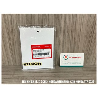 Tem nạ SH 13, SH 17 ( chử Honda Đen 65mm ) ( 1 Miếng ) 86641K01900ZB