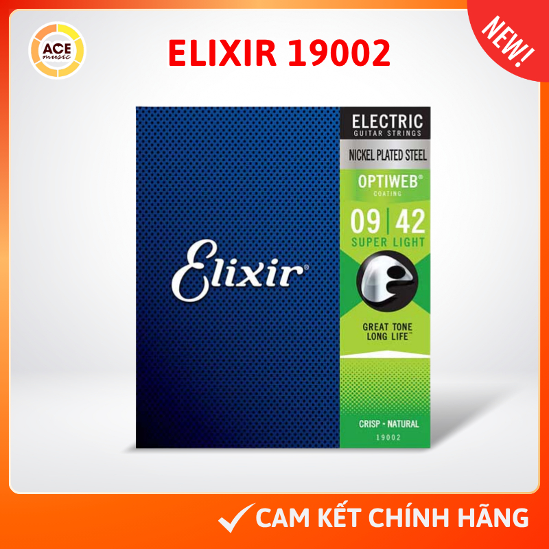 Elixir 19002 size 09-42 bộ dây đàn guitar điện 3313219002 của Mỹ chính hãng USA