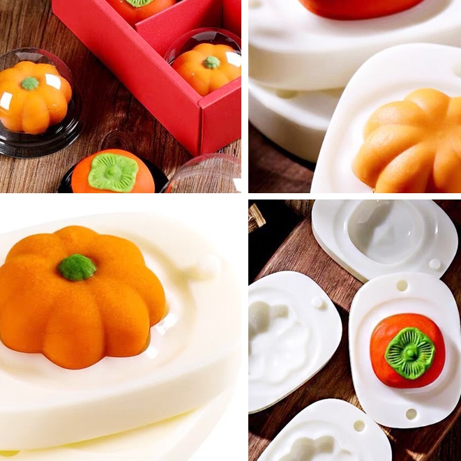 Khuôn làm bánh hình trái hồng và quả bí ngô làm bánh trôi, bánh đậu xanh, đông sương