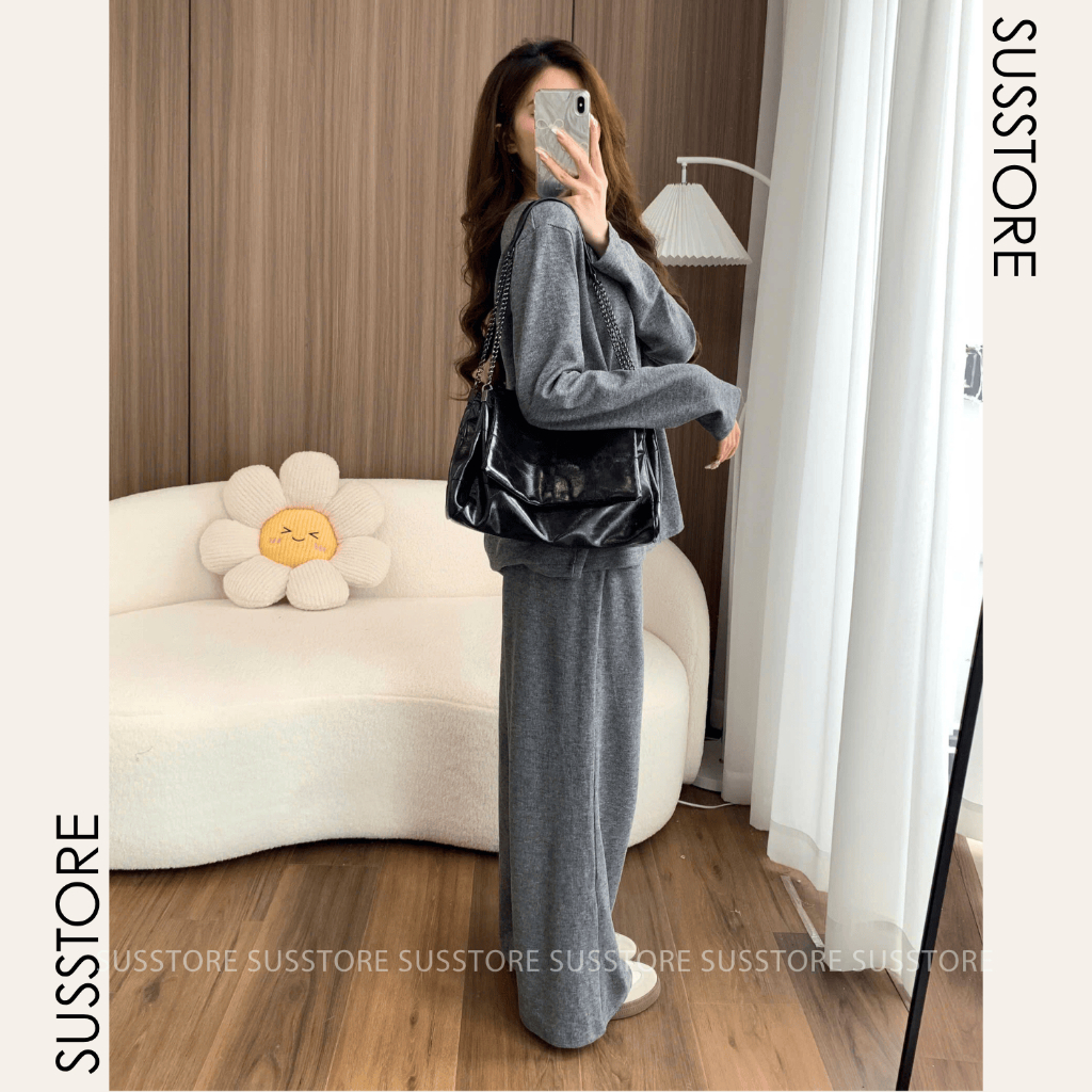 Set Đồ Nữ Áo Cổ V Phối Cúc Dáng Suông Kèm Quần Culottes Su Chang S778 Thời Trang Nữ Bigsize | BigBuy360 - bigbuy360.vn