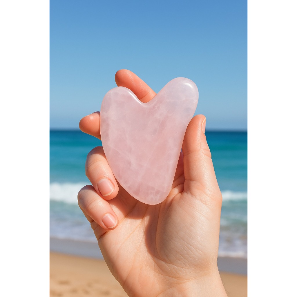 [FREESHIP] Guasha Đá Thạch Anh Tự Nhiên – Massage Mặt, Nâng Cơ, Săn Chắc Da