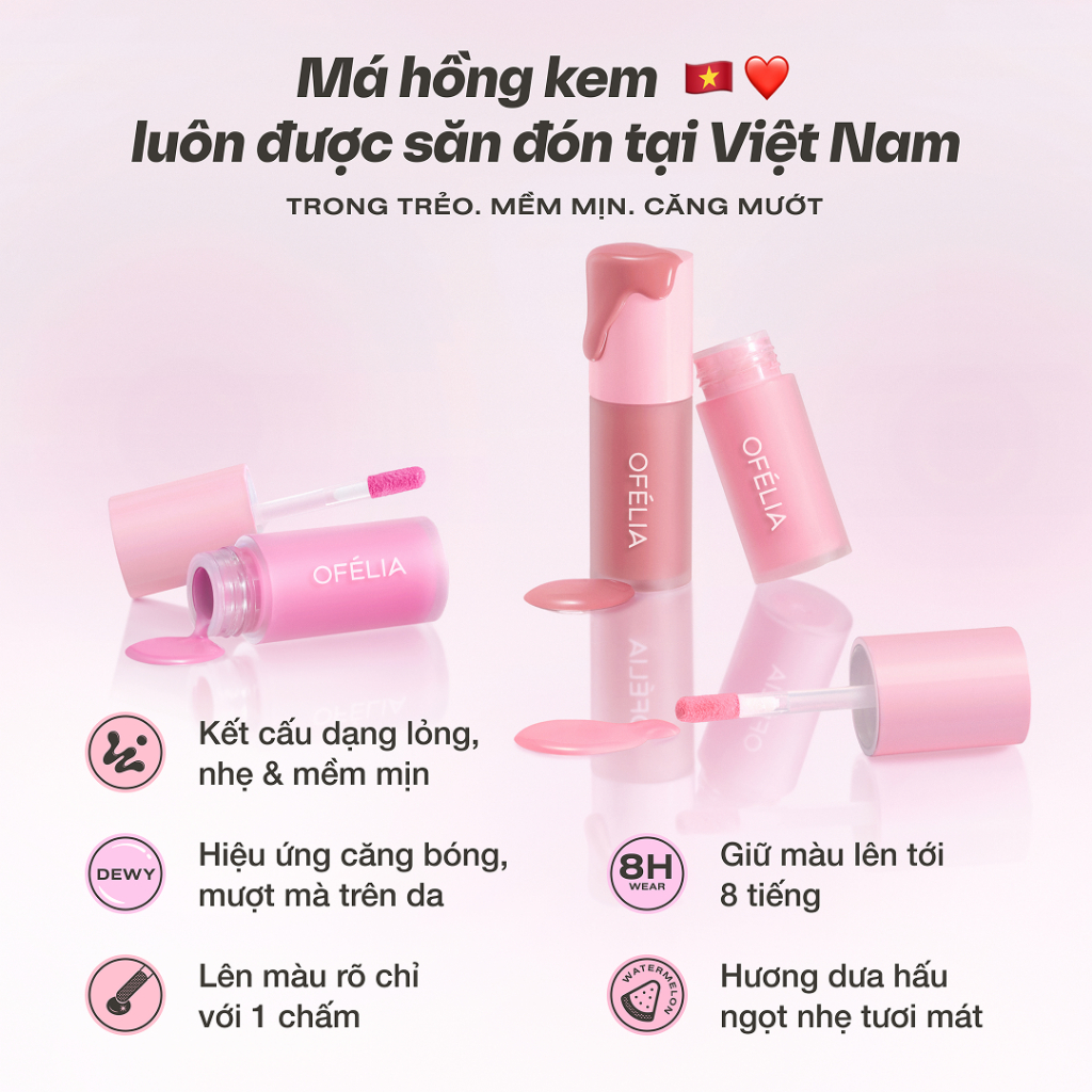 [KOL x OFÉLIA] Má Hồng Kem OFÉLIA Lolli Liquid Blush (4.6g) | BigBuy360 - bigbuy360.vn