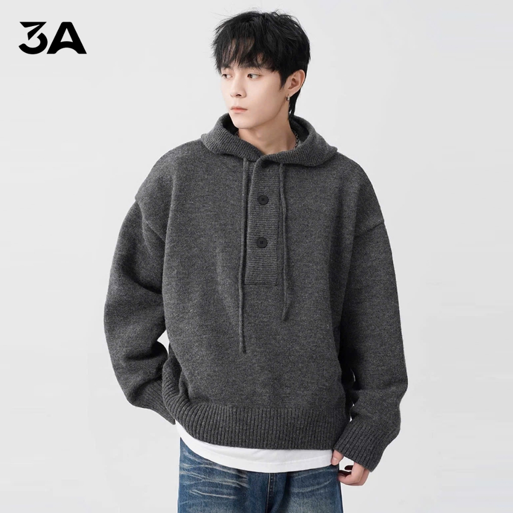 Áo Len Hoodi Quảng Châu Form Rộng Chất Len Dệt Kim Cao Cấp Kiểu Dáng Hàn Quốc | 3A Menstore AL-H1