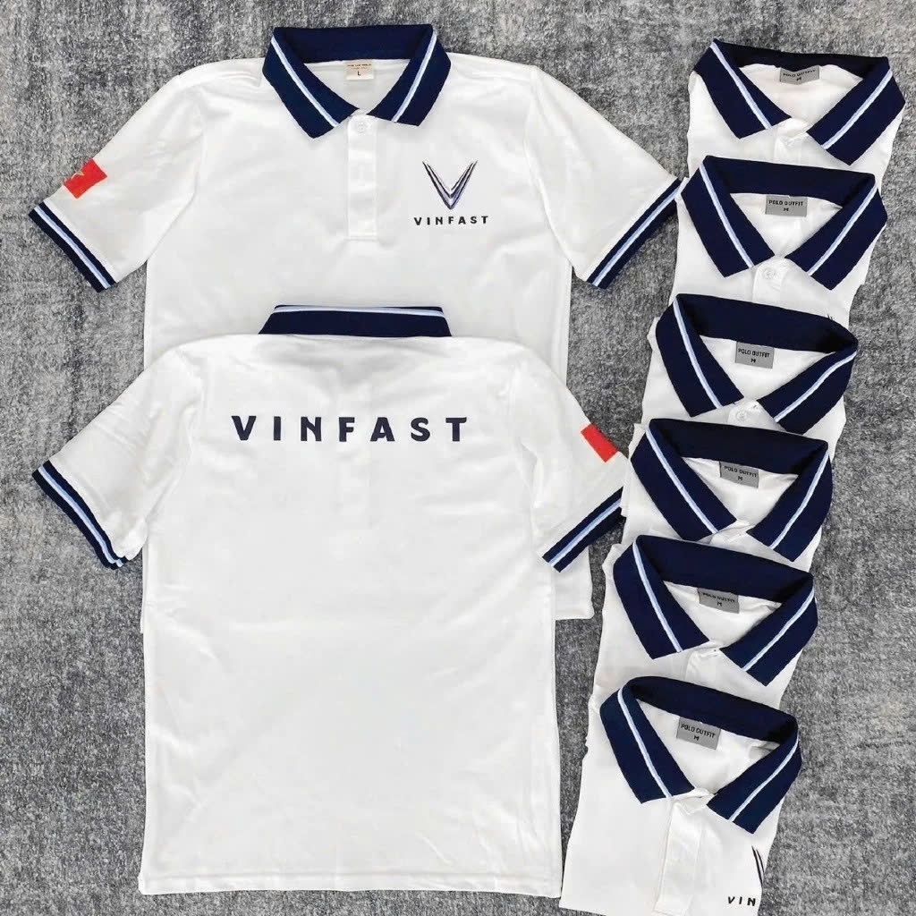 [VINFAST 10] Áo Polo Hãng Xe Vinfast Nam Nữ, Vải Thun Cá Sấu Co Giãn, Nhận In Tên Showroom