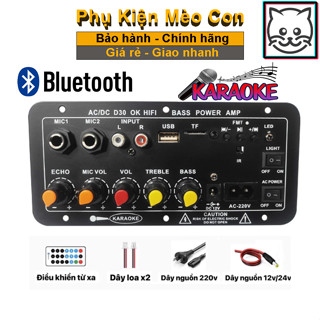 Mạch loa kéo 100w chế loa bluetooth hát karaoke tích hợp đa chức năng, đánh loa bass 20 - 30 - 40
