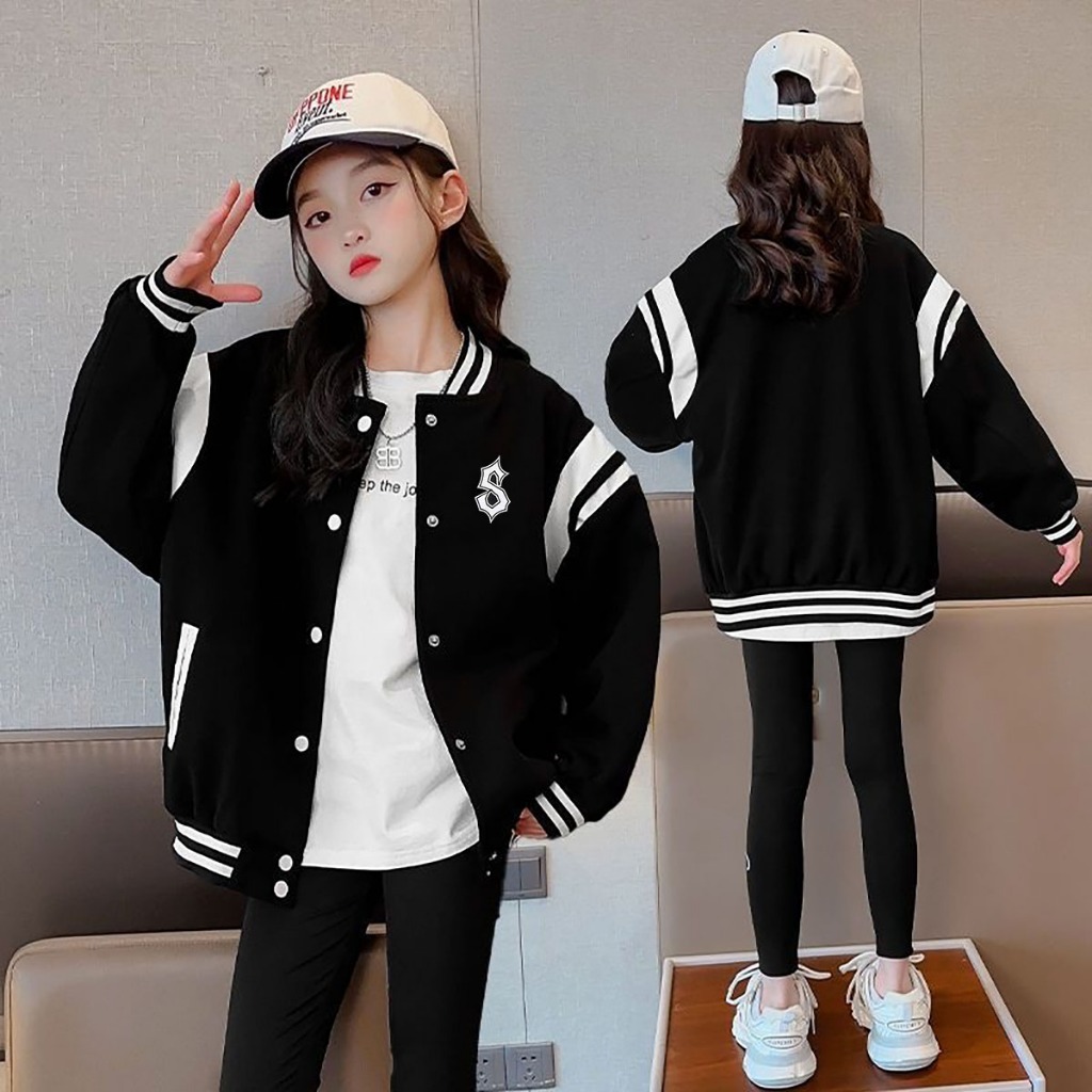 Áo khoác Bomber bé gái 14-45kg, chất nỉ bông dày dặn, áo khoác bé gái, áo nỉ trẻ em, áo bomber bé gá