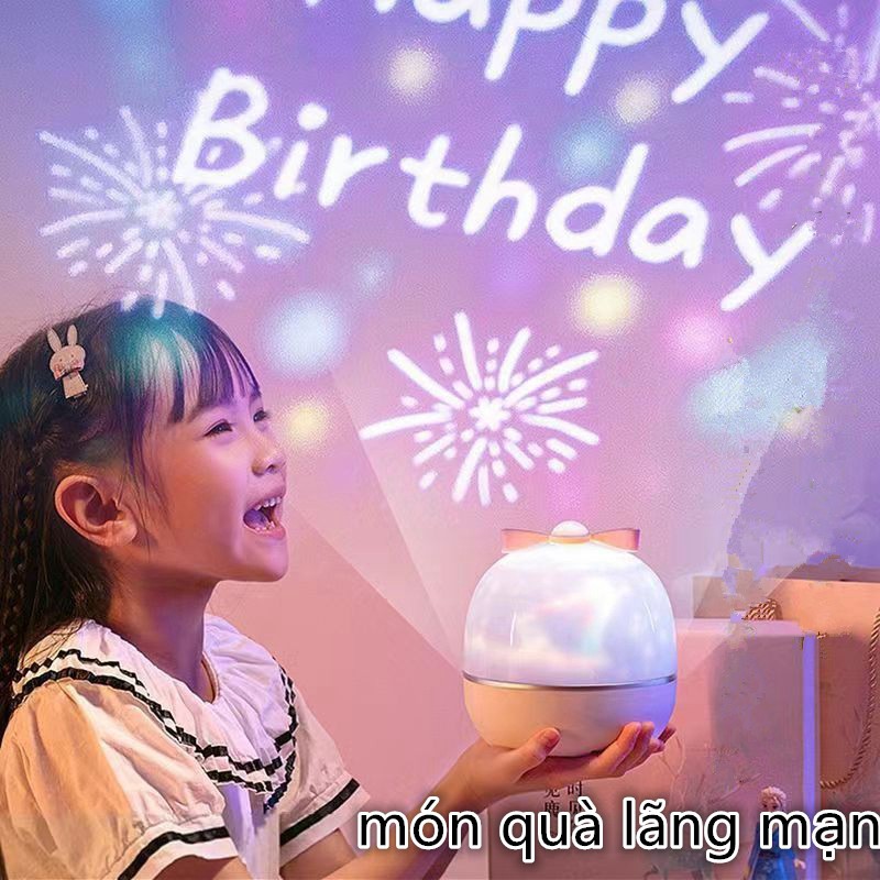 Đèn ngủ chiếu sao cổ tích, âm nhạc đại dương, sinh nhật xoay tự động đèn led lãng mạn quà sinh nhật Quà tặng ngày lễ