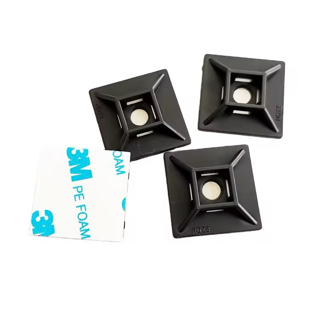 ĐẾ CỐ ĐỊNH DÂY RÚT 3M (100PCS/túi) – CABLE TIE MOUNTS NYLON 66 CHỐNG CHÁY, KEO DÁN SIÊU CHẮC