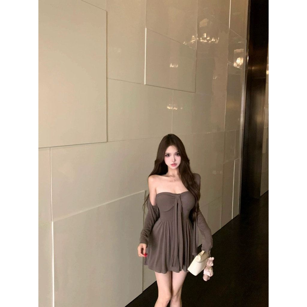 Set áo ống quây phối áo khoác cardigan(ko kèm quần) TABISHOP Set đồ nữ dễ thương mặc hè đi chơi du lịch(165) | BigBuy360 - bigbuy360.vn