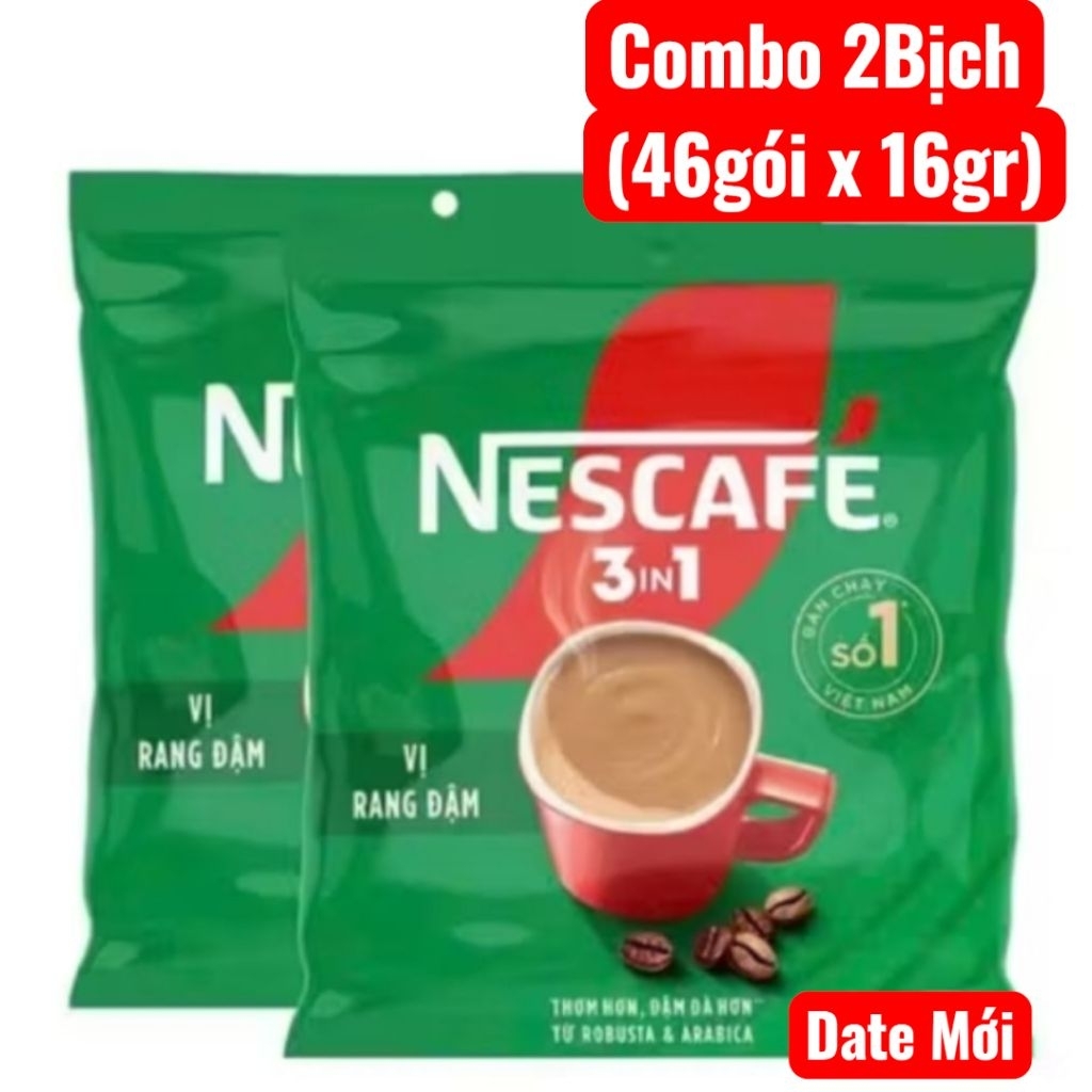 Combo 2 Bịch Nescafe Sữa Xanh Rang Đậm Vị Thơm Ngon Đậm Vị (DATE MỚI)