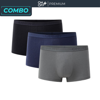 COMBO quần lót cotton nam dáng trunk ONOFF mềm mại thoáng khí thấm hút vượt trội 18UO24A324