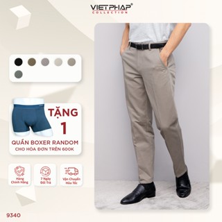 Quần Kaki Nam VIỆT PHÁP Form Classic Không Ly Chất liệu Cao Cấp Chống Nhăn, Độ Bền Cao 9340
