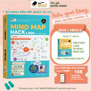 Sách - MIND MAP Hack 3000 Từ Vựng Tiếng Anh - TẶNG KÈM KHOÁ HỌC HITBOOKS