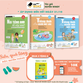 Sách Combo 3 Tiếng anh mất gốc, Tiếng anh cho người mới bắt đầu và Nói tiếng anh dễ vậy sao - Tặng khoá học Hitbooks