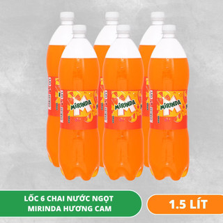 lốc 6 chai nước ngọt Mirinda cam 1 lít 5