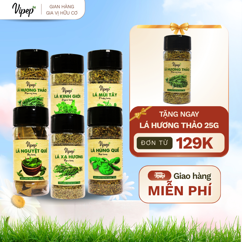 Lá Gia Vị Tự Nhiên, Lá Húng Quế, Lá Hương Thảo, Lá Kinh Giới, Lá Nguyệt Quế, Lá Xạ Hương, Lá Mùi Tây
