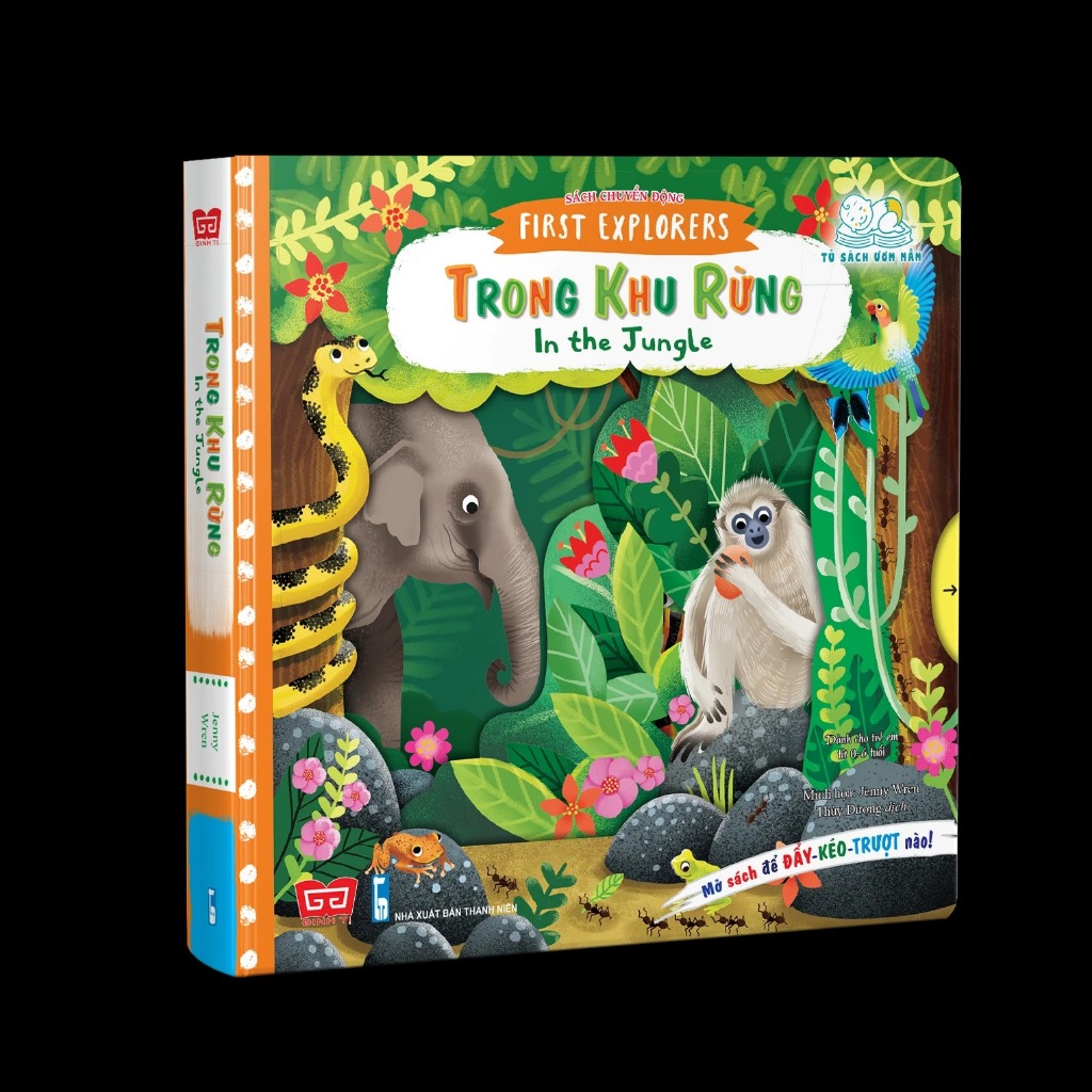 Sách tương tác - Sách chuyển động - First explorers - In the jungle - Trong khu rừng