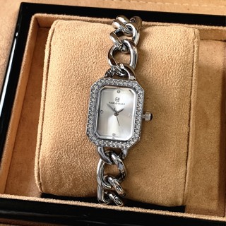 Đồng hồ nữ cao cấp dây kim loại PABLO RAEZ chống nước 3ATM viền đính đá sang trọng D300